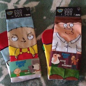 FAMILY GUY SOCKS! 2 PAIRS ODD SOX, NWT